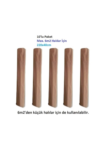 Mandaş Tekstil 10 Adet Halı Hurcu Kılıfı Poşeti 220x40cm Max. 6m Çok Renkli