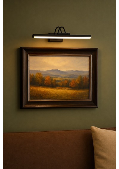 Flüt Aplik / 45cm / Şarjlı Led Aplik / Type-c Usb Kablosuz Duvar Lambası 8w Gün Işığı 3000k Siyah Kasa