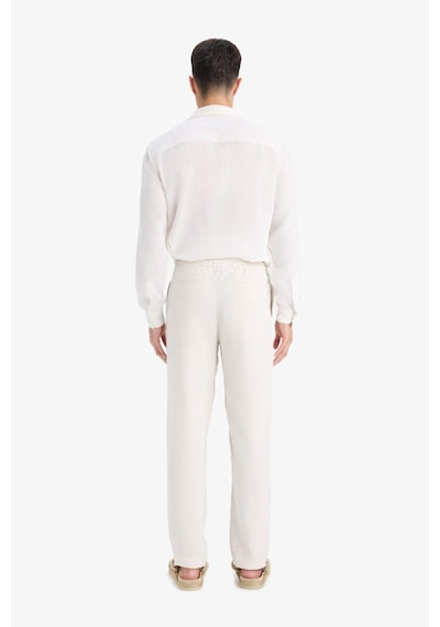 Defacto Relax Fit Geniş Paça Keten Karışımlı Pantolon B1043ax25smbg228 Bej