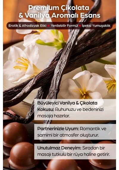 Aromaterapi Masaj Yağı 120 Ml Yenilebilir Vanilya Ve Çikolata Aromalı - 300728325
