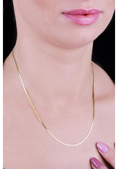 Gümüş İtalyan Yassı Ezme Zincir Barcode Gümüş - Rose Gold