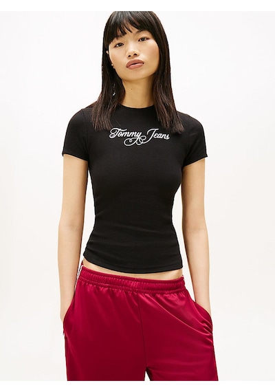 Tommy Hilfiger Tjw Slim Essential Logo T-shirt-12835 Siyah