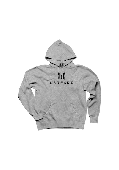 Warfare Black Text Gri Kapşonlu Sweatshirt Hoodie Gri