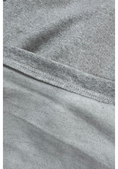 Vatan Tekstil İçi Polarlı Hafif Dar Kalıp Bisiklet Yaka Erkek Basic Sweatshirt Gri