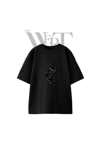 Thewert Shaman Eye Tasarım Baskılı Ünisex Siyah Oversize T-shirt