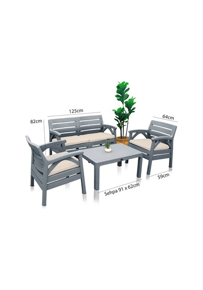Marbella Gri 4 Kişilik Minderli Oturma Grubu Antrasit - 37069278 Antrasit Marbella Gri 4 Kişilik Minderli Oturma Grubu Antrasit - 37069278 Antrasit