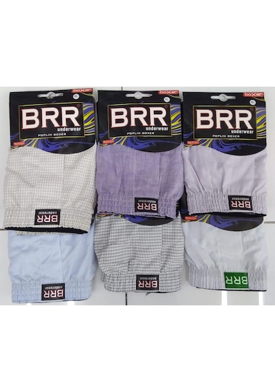 Brr Erkek % 100 Poplin Pamuk Boxer 6' Lı Brr01