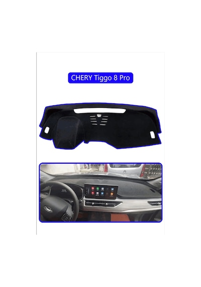 Chery Tiggo 8 Pro Torpido Koruma Halısı Mavi Kenar