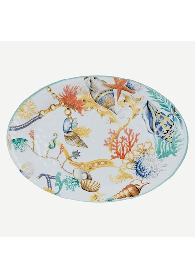 Baci Milano Turkuaz Melamin Servis Tabağı 50x35 Cm
