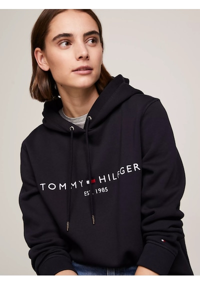 Tommy Hilfiger Bayan Kapşonlu Sweatshirt Siyah