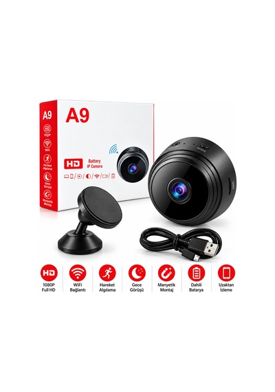 Wifi Hd Mini Battery Ip Kamera Uzaktan İzlenebilen 20fps-15fps A9