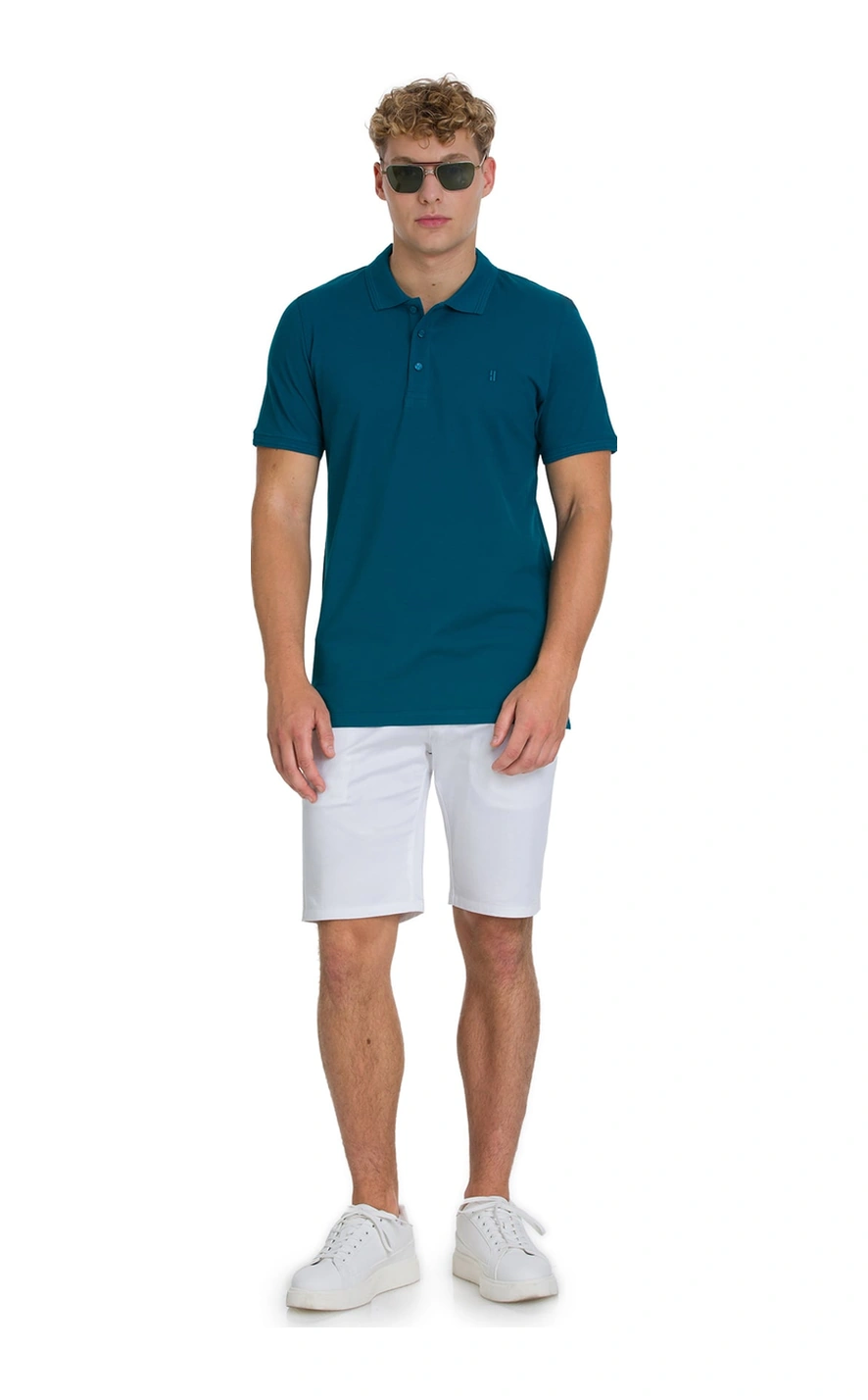 Hatemoğlu Mavi Regular Fit 100% Pamuklu Polo Yaka Tişört 35217 608132