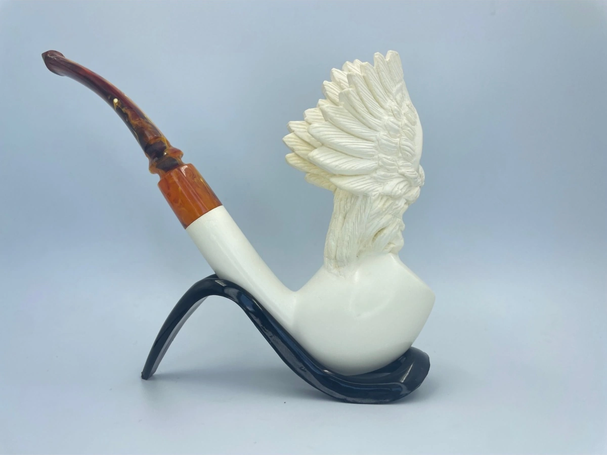 Golden Eagle Lületaşı Pipo El Yapımı, Koleksiyonluk, Doğal Taş, Filtreli, Özgün Tasarım