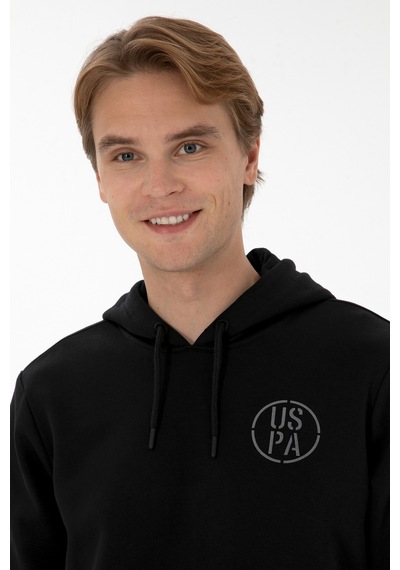 U.S. Polo Assn. Erkek Regular Fit Kapüşonlu Siyah Sweatshirt 50313718-VR046