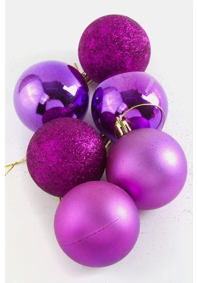 6 Adet Cici Top Yılbaşı Ağaç Süsü 6cm Diğer