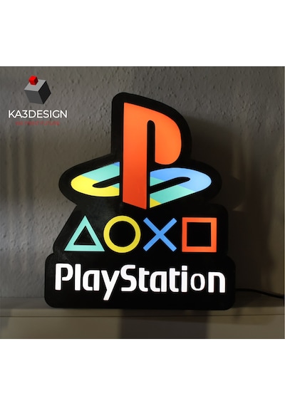 Playstation Ps Tasarımlı Led Gece Lambası Çok Renkli