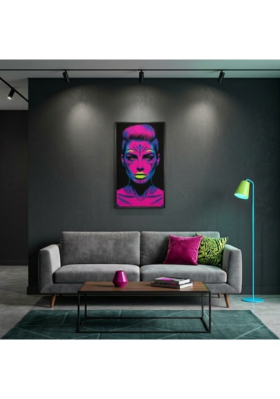 Neon Yüzler Pop Art Kadın Portre Serisi 27 Canlı Renkler Ve Asi Duruş