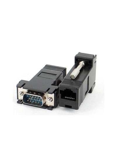 Rj45 Vga Ekleme Ek 30 Metre Uzatıcı Cat5/6 Monitör Extender - 2 Adet
