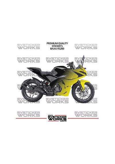 Bajaj Rs200 Kaplama Sticker Çift Renk Motor Kaplama Modeli Hazır Kit Yüksek Kalite 37666204