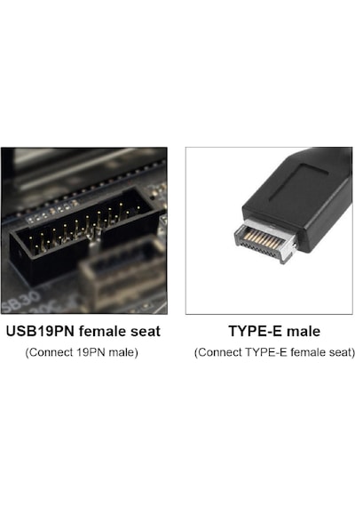 Type-e To Usb 3.0 19 Pin Anakart Dişi Erkek Çevirici Dönüştürücü