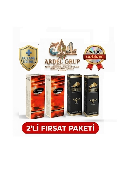 2 Adet Tauruss Geciktirici Spreyi & 2 Adet Black Berry Kadın İstek Haz Artırıcı Set - %100 Orijinal Eczane Ürünü