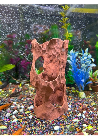 Akvaryum Dekor Oyuk Kütük / Mağara Gövdesi Suda Duran Model 17x8 Cm Ktk-178-sdm, One Size