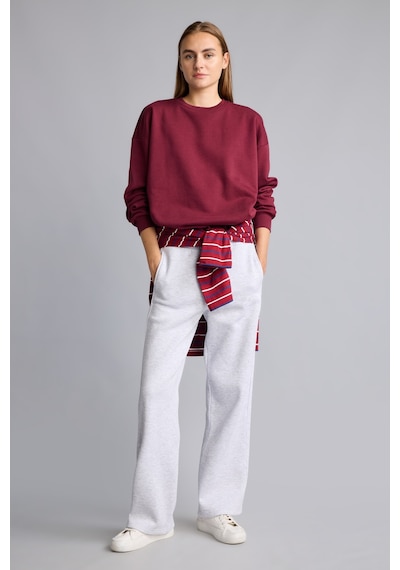 Defacto Oversıze Bisiklet Yaka Basıc Kalın Sweatshirt F9628ax26aubr115 Bordo-br115