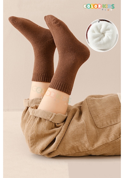 Color Socks 5 Çift Kışlık Erkek Çocuk Havlu Çorap Seti Isı Emici Çok Renkli