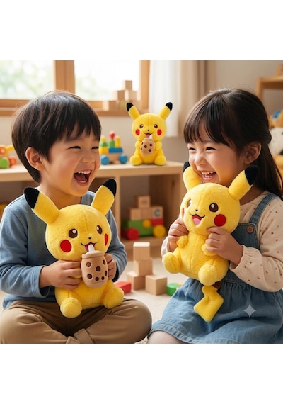 2li Pokemon Go Pikachu Peluş Oyuncak 32 Cm İthal Soft Kumaş Büyük Boy Uyku Oyun Arkadaşı Seti 2 Adet Sarı