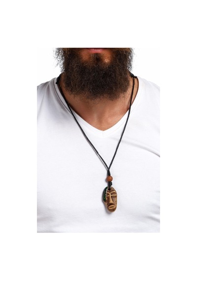 Tkly01564 Aztek Xochipilli Totem Natural Kolye Çok Renkli