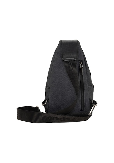 West Polo Westpolo Unisex Çapraz Askılı El Göğüs Ve Omuz Çantası Kanvas Kumaş Ve Vegan Deri - Siyah