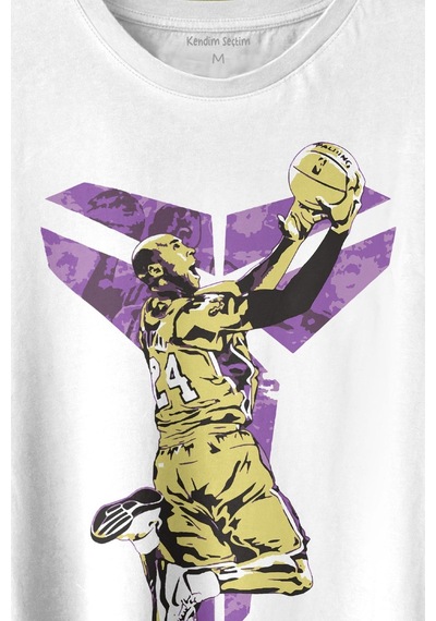 Beyaz T-shirt Kobe Bryant Black Mamba Nba Basketball Baskılı Tshirt Unisex Tişört 001