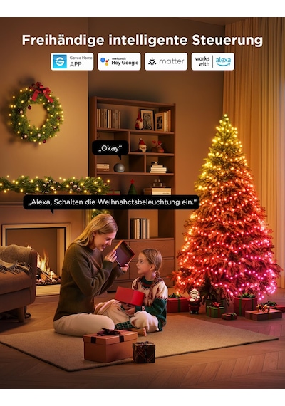 Govee Rgbwıc Noel Aydınlatması 20 M, Noel Ağacı İçin 200 Led'li Açık Ve Kapalı Noel Işık Zinciri, 130'dan Fazla Sahne Modu, Şekil Eşleme, Uygulama Kontrolü, Matter İle Uyumlu, Şeffaf Kablo Siyah Govee Rgbwıc Noel Aydınlatması 20 M, Noel Ağacı İçin 200 Led'li Açık Ve Kapalı Noel Işık Zinciri, 130'dan Fazla Sahne Modu, Şekil Eşleme, Uygulama Kontrolü, Matter İle Uyumlu, Şeffaf Kablo Siyah