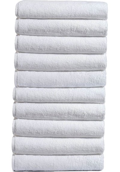 10 Lu El Yüz Otel Havlusu 50x90 Cm Beyaz 20/2 Ring 250 Gr Beyaz