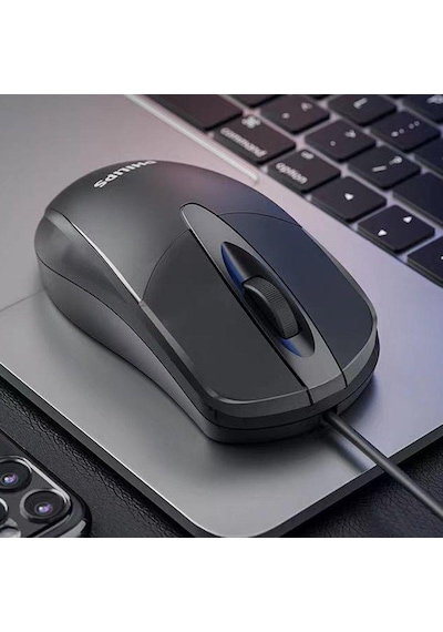 Philips Spk 7105 Kablolu Usb 1000 Dpi Optik Mouse Siyah