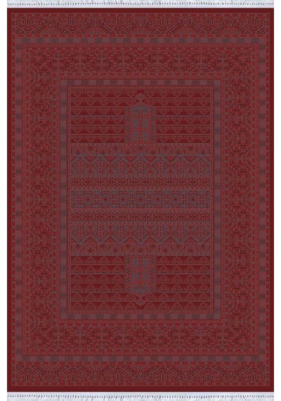 Bordo Yöresel Dokuma Pamuk Tabanlı Kaymaz Kilim Klm322n11