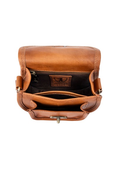 Berliner Bags Valencia Vintage Kahverengi Deri Omuz Çantası, El Yapımı