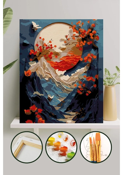 Sayılarla Boyama Tuval Seti 40x50 Cm - Dağlar