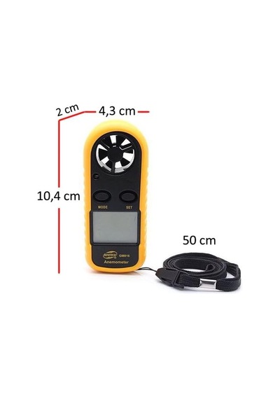 Gm816 Anemometre Termometreli Hava Akım Ölçer, Siyah