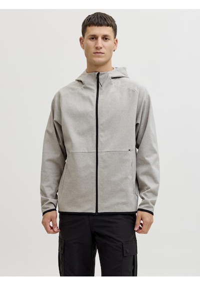 Jack & Jones Erkek Relaxed Fit Kapüsonlu Sweatshirt - Base - 12289209 Gri Melanj