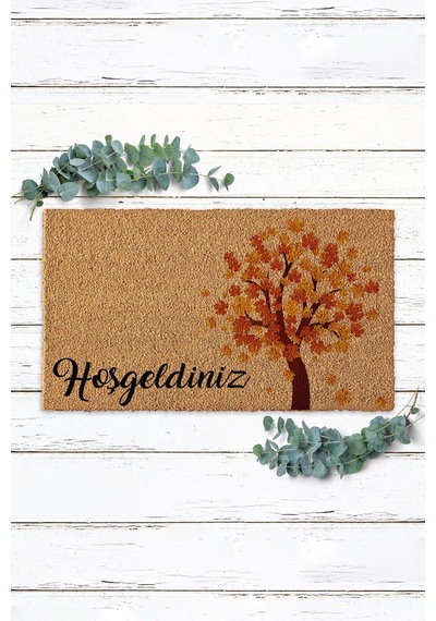 Sonbahar Tasarımlı Hoşgeldiniz Kapı Önü Paspası