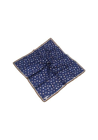 Mim Eşarp Mısırlı Eşarpları Silky Cocoon Sport Twill Çiçek Desenli Eşarp Lacivert