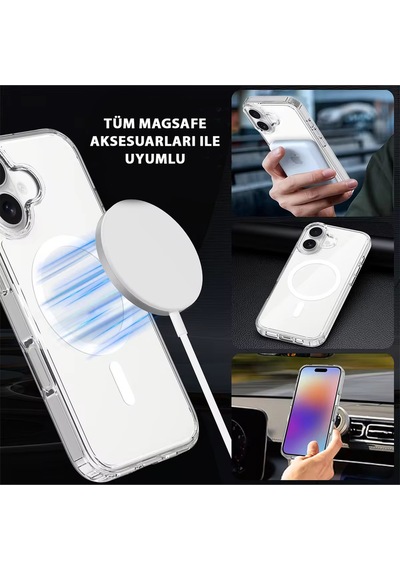 Apple iPhone 17 Uyumlu Şeffaf Magsafe Kılıf Safe Şeffaf