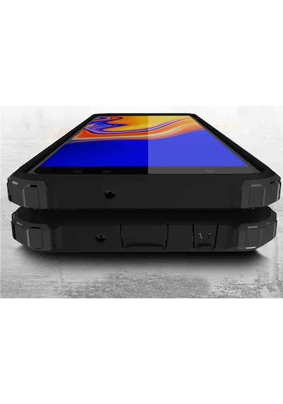 Noktaks - Samsung Galaxy Uyumlu A7 2018 - Kılıf Çift Katman Zırh Tank Crash Military Kapak - Rose Gold