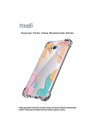 Huawei Mate 20 Lite Uyumlu Köşe Korumalı Antişok Kapak Karışık Renkler Tasarımlı Şeffaf Kılıf