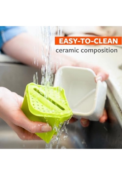 Tam Daire Mutfak Lavabo Aksesuarları, Seramik, Gri Ve Beyaz, 1 Adet 1 Paket