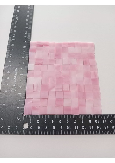 Pembe Kare Vitray Cam Mozaik Taşı - Sanatsal Mozaik İçin Yaklaşık 10 X 10 Mm