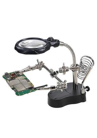 Mg-16126 Led Işıklı Büyüteçli Lehim Tamir Havya Standı