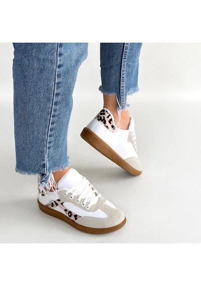 Naturalshoess Mier Bej Cilt Bağcıklı Spor Ayakkabı Bej