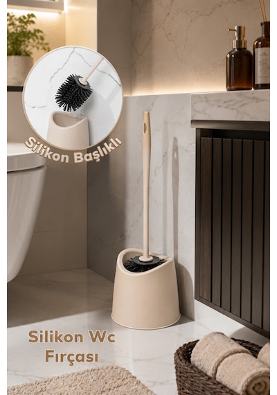 Porsima Sb-776 Silikon Wc Tuvalet Banyo Fırçası Klozet Fırçası Kr